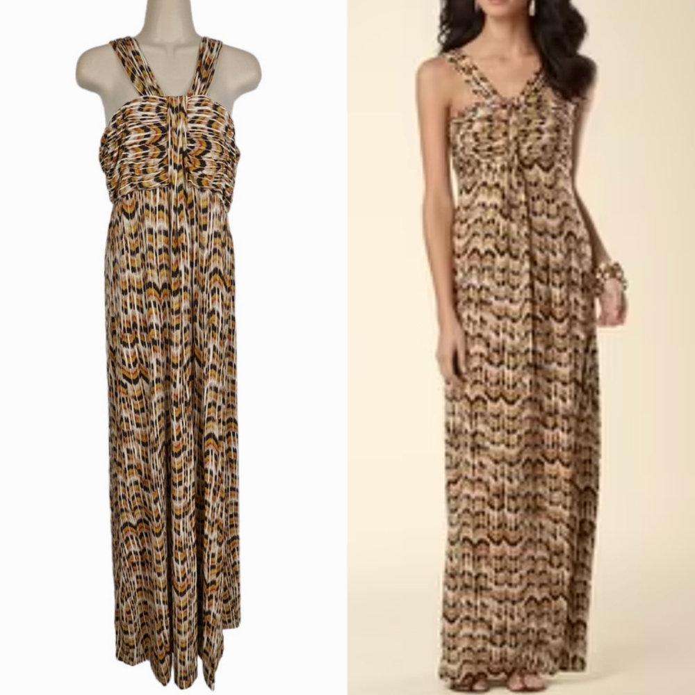 SOMA Built-in Support Draped Maxi Beach Dress Sz L
